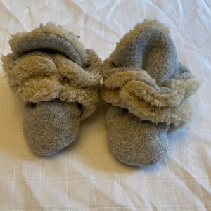 Grey Fleece Zutano Booties